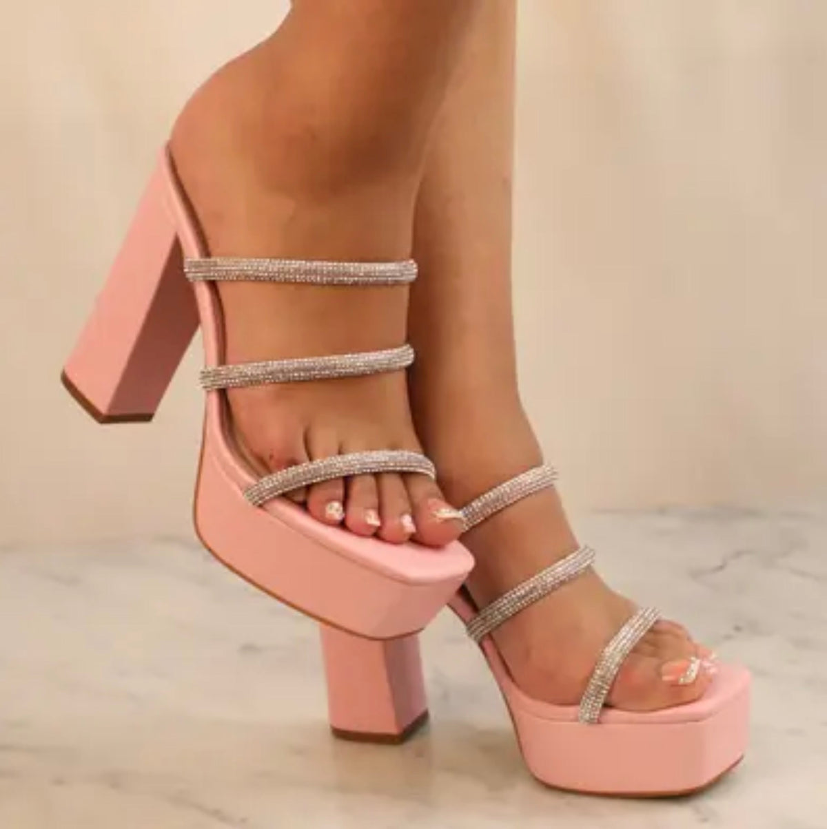 baby doll pink platform heels