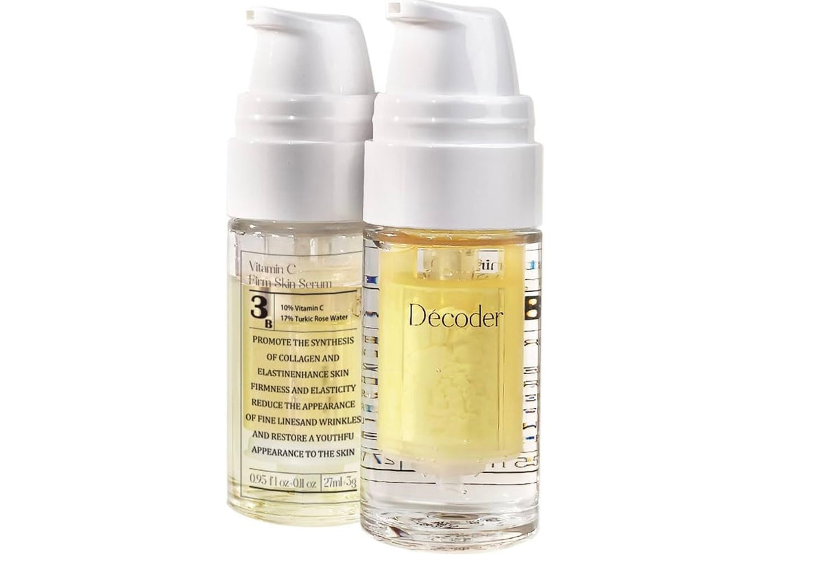 Decoder Dual-Chamber Vitamin C Serum | 10% VC Powder + 17% Rose Water | Brightening Serum for Dark Spots, Uneven Skin Tone & Anti-Aging | Niacinamide & Purslane Extract, 1o