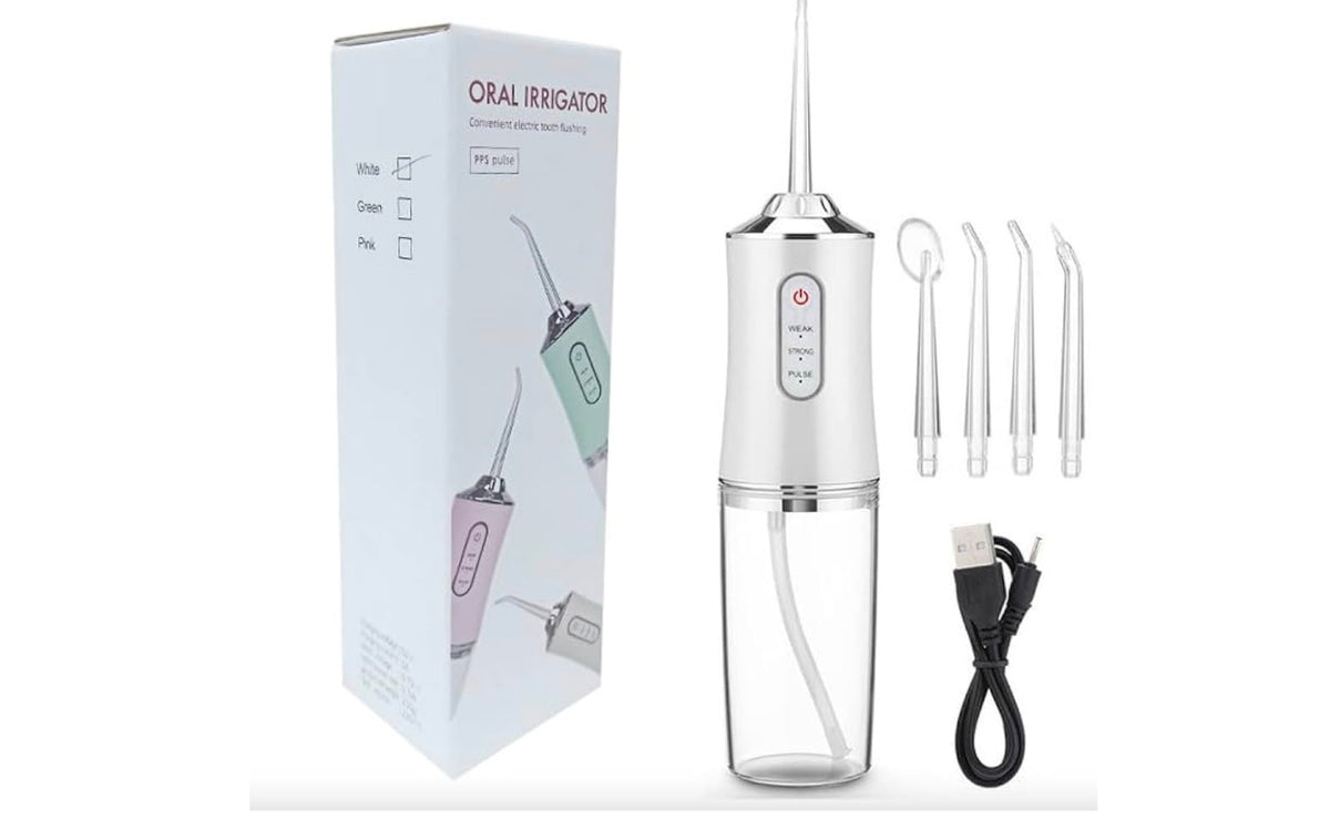 Dental Flosser Water Jet Oral Irrigator for Teeth, Dentures, and Braces Portable Rechargeable Multipe Pressure Modes