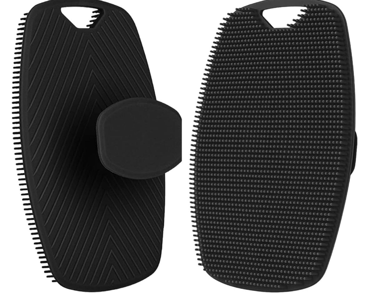 Silicone Mens Body Scrubbers for use in Shower - Premium Body Buffer for Cleaning - Body Scrubber for Men with Lather Boosting Bristles & No-Slip Handle - Silicone Body Scrubber (1 Pack)