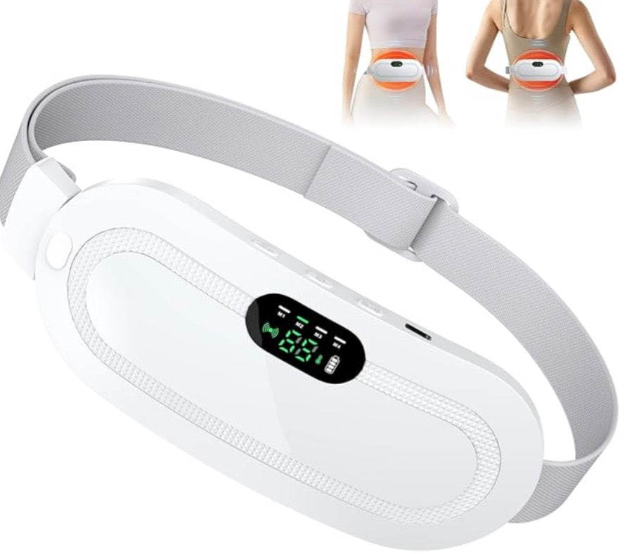 Portable Heating Pad for Cramps and Back Pain, Menstrual Cramp Relief Wearable Heating Pad for Women and Girls, Wireless Heating Pads with 3 Temperature Setting & Battery Powered White