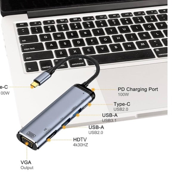 USB C to VGA Adapter, Thunderbolt 3 VGA Adapter with 4K Port/ 100W PD/for iPhone 15 Plus/15 Pro Max, Galaxy S22 Ultra, MacBook Pro 2020, iPad Pro