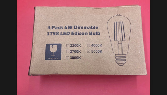 4-Pack Dimmable ST58 Vintage LED Edison Bulbs, Decorative LED Light Bulbs