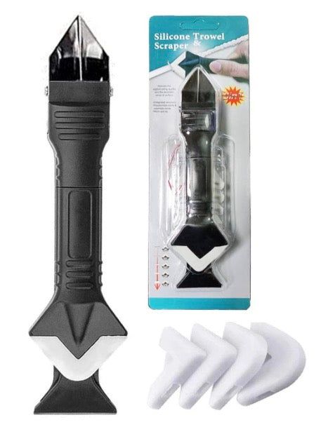 3 in 1 Silicone Caulking Tools, Glass Glue Angle Scraper
