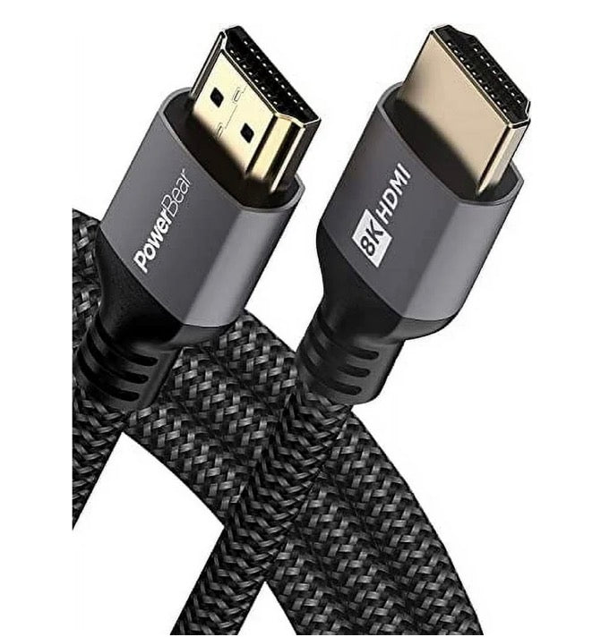 PowerBear 8k HDMI Cable for TV, Computer, Laptop, Monitor and Projector, Gaming High-Speed HDMI Cable, 8k, 60Hz, 4k 120Hz, 2k, 1080p, Arc & CL3-Rated HDMI Cord, 6feet