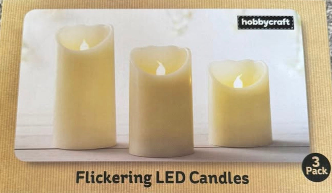 Ivory Flameless Candle Pillar -Scallop