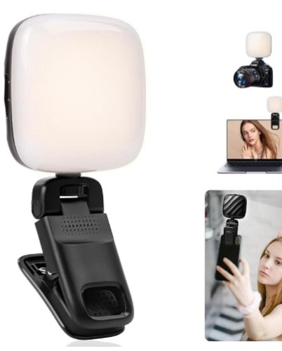 Selfie Light, Video Light with 49 LEDs,200mAh, Portable Camera Light Panel 0-360° Color, DSLR Lighting for Selfie/Makeup/Vlogging/Photography/Video Conference, Black