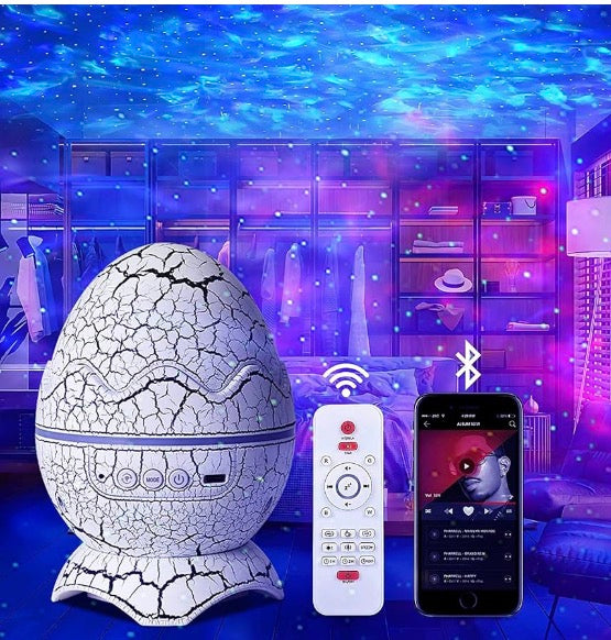 Dinosaur Egg Galaxy Star Projector Starry Light with Wireless Music Player, Night Light with White Noise, Nebula,Timer & Remote Control Best Gift & Decoration for Children's and Adults' Bedroom